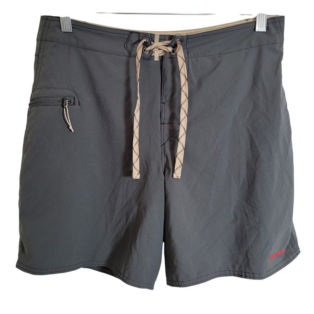 Patagonia Minimalist Wavefarer Boardshort Forge Grey Sz 32 Resort Beach Vacation